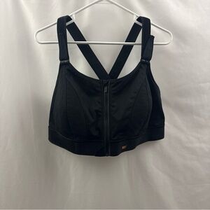 SHEFIT Black Front Zip Ultimate Sports Bra Adjustable Straps 4 Luxe High Impact